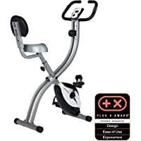 Ultrasport F-Bike 200B Bicicleta estática con sensores de pulso de mano- F-Bike 200B con Respaldo- plegable- Plata…